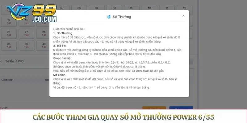 Các bước tham gia quay số mở thưởng Power 6/55