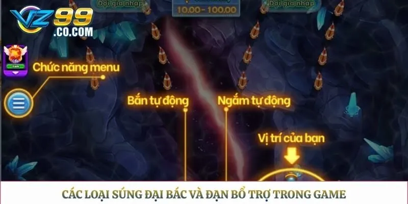 Các loại súng đại bác và đạn bổ trợ trong game