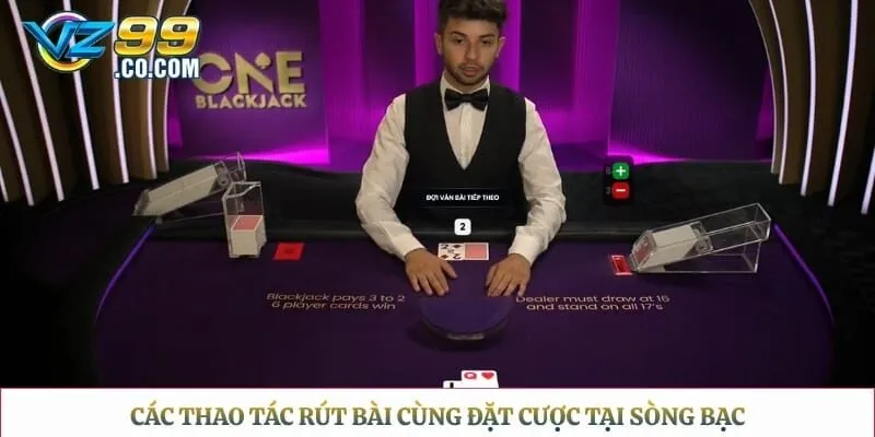 Các thao tác rút bài cùng đặt cược tại sòng bạc