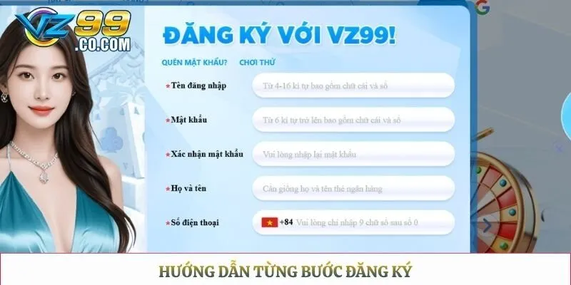 Hướng dẫn từng bước đăng ký